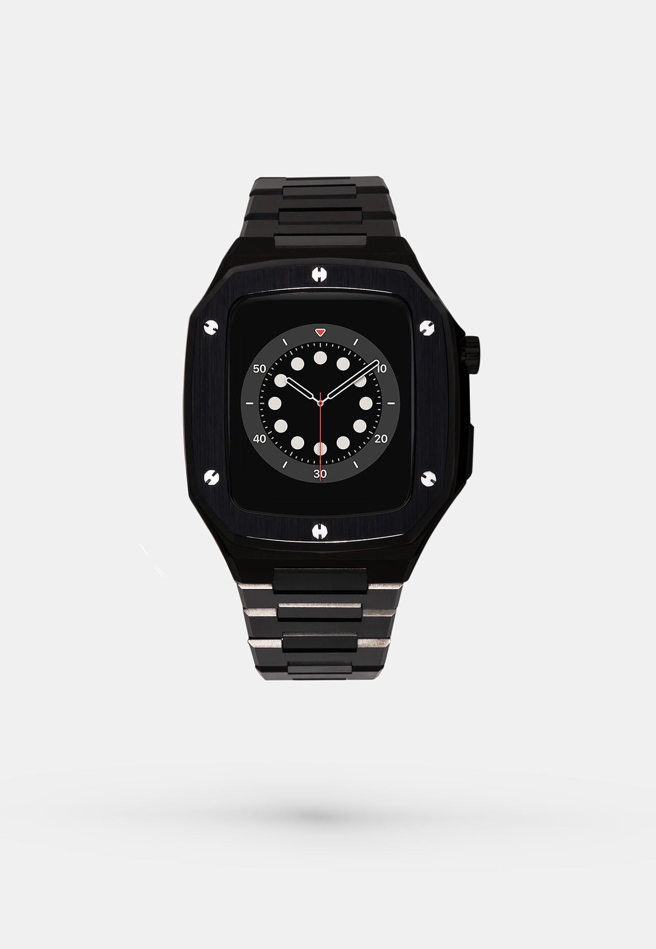 JetBalck - Accessoire Apple Watch - Coque et bracelet  Noir Appel Watch 44mm - avant