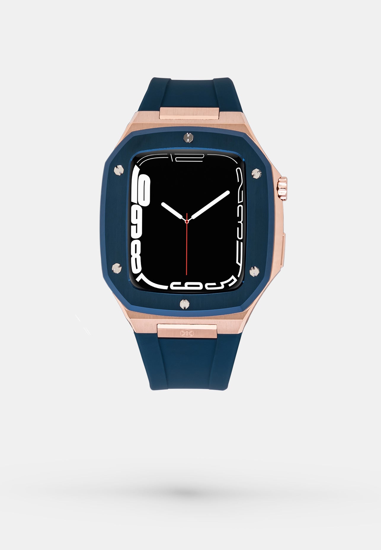 Offshore Blue - Accessoire Apple Watch - Coque Etui Bleu avec lunette de la Montre en Or Bracelet Bleu Appel Watch 44mm 